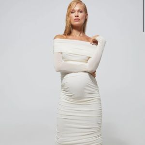 Bumpsuit Off The Shoulder Soft Mesh Dress